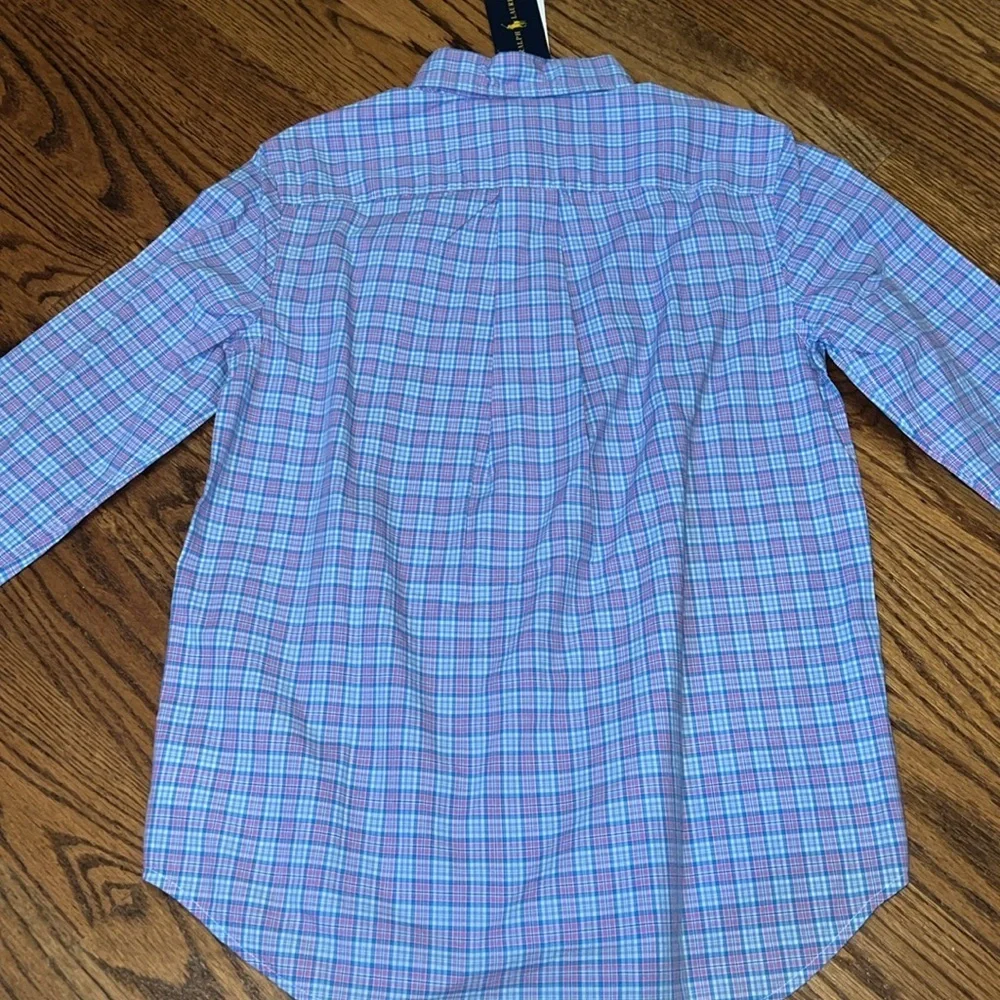 Ralph Lauren boys long sleeved button down plaid Oxford shirt sizes M & L NWT